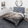 thumbnail image 1 of Designart "Beautiful Lady by the Stairs II" Woman Romantic Bedding Covert Set - Traditional Beige Fashion Bed Set With 2 Shams, 1 of 6