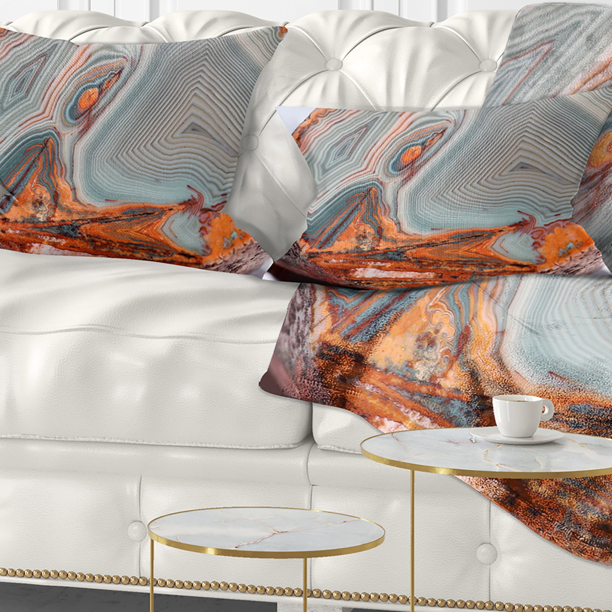 Designart Beautiful Lake Superior Agate - Abstract Throw Pillow - 12x20