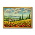 thumbnail image 1 of Designart 'Beautiful Landscape With Poppies Flowers By Riverside' Traditional Framed Art Print, 1 of 4