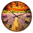 thumbnail image 1 of Designart 'Beautiful Lavender Field and Sunset' Traditional wall clock, 1 of 3