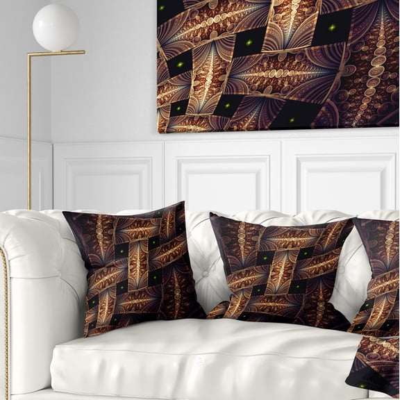 Designart Beautiful Metallic Braiding Pattern - Abstract Throw Pillow - 16x16