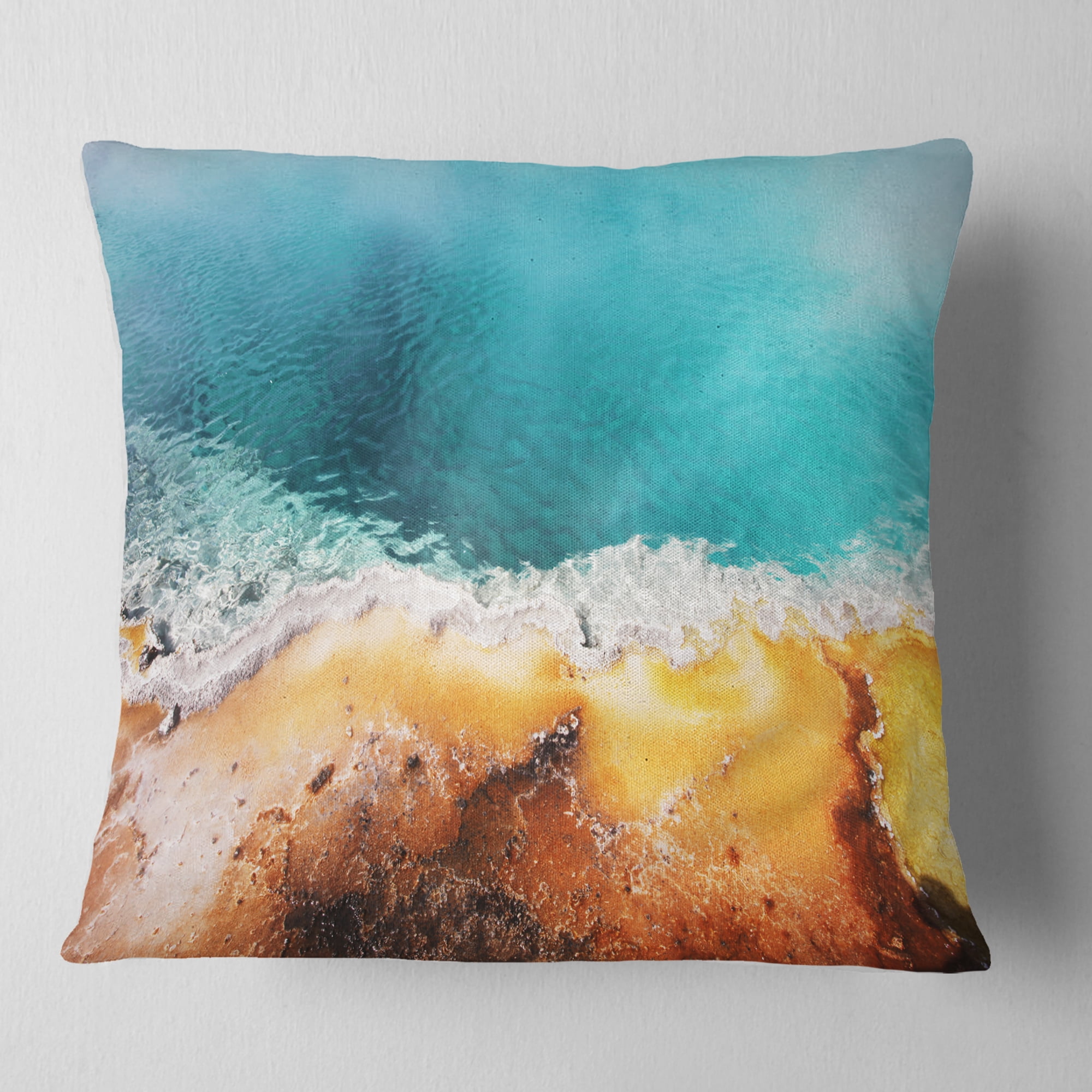 Designart Beautiful Morning Glory Pool - Landscape Printed Throw Pillow - 18x18