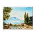 thumbnail image 1 of Designart 'Beautiful Mountains View By The Sea Side' Nautical & Coastal Framed Canvas Wall Art Print, 1 of 5