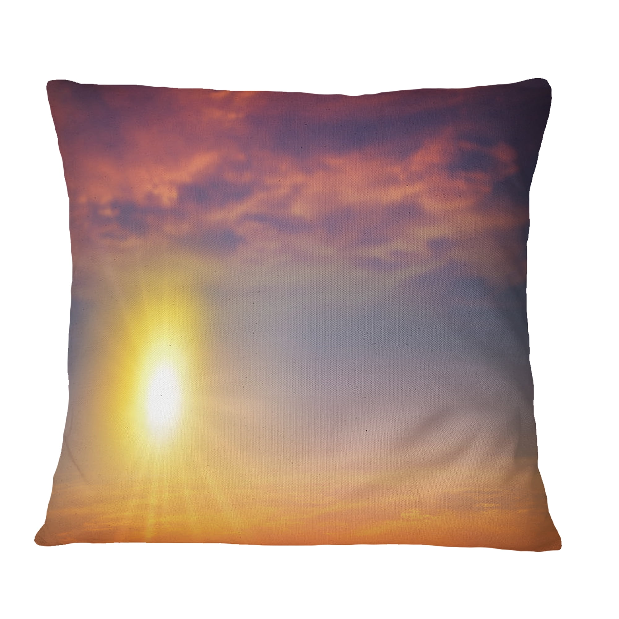 Designart Beautiful Panoramic Sunset - Landscape Printed Throw Pillow - 18x18