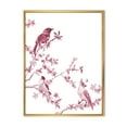 thumbnail image 1 of Designart 'Beautiful Pink Birds Sitting On Flowering Branches' Traditional Framed Canvas Wall Art Print, 1 of 5