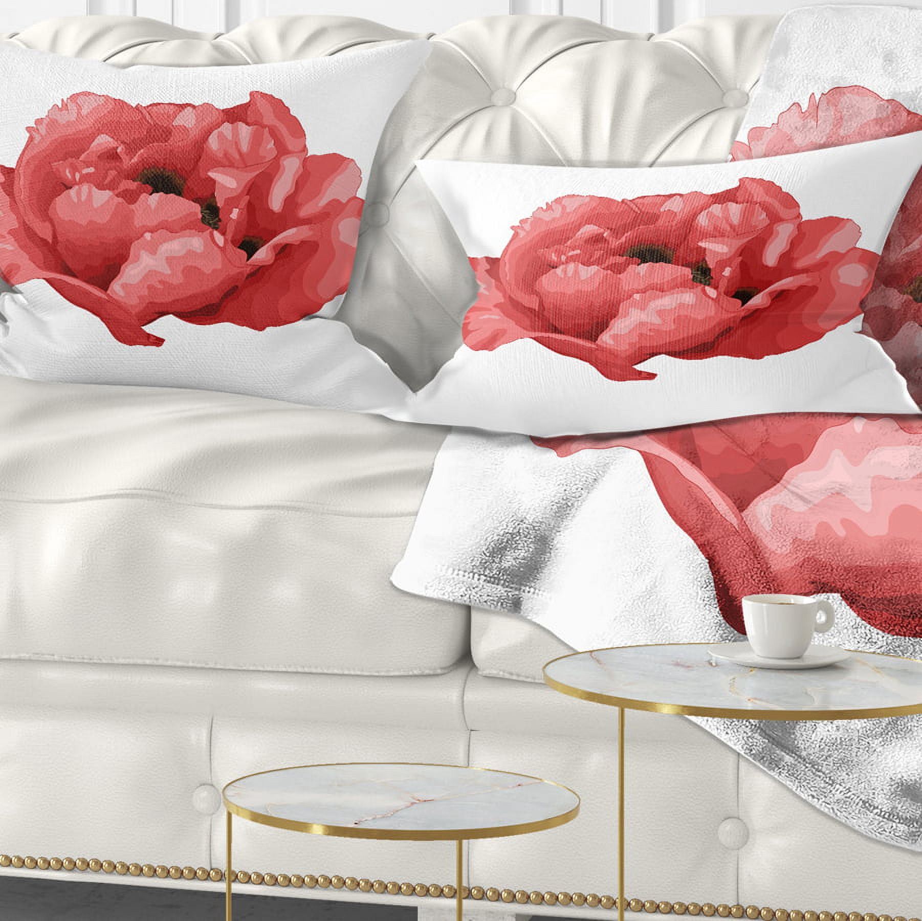 Designart Beautiful Plant Paeonia Arborea - Floral Throw Pillow - 12x20