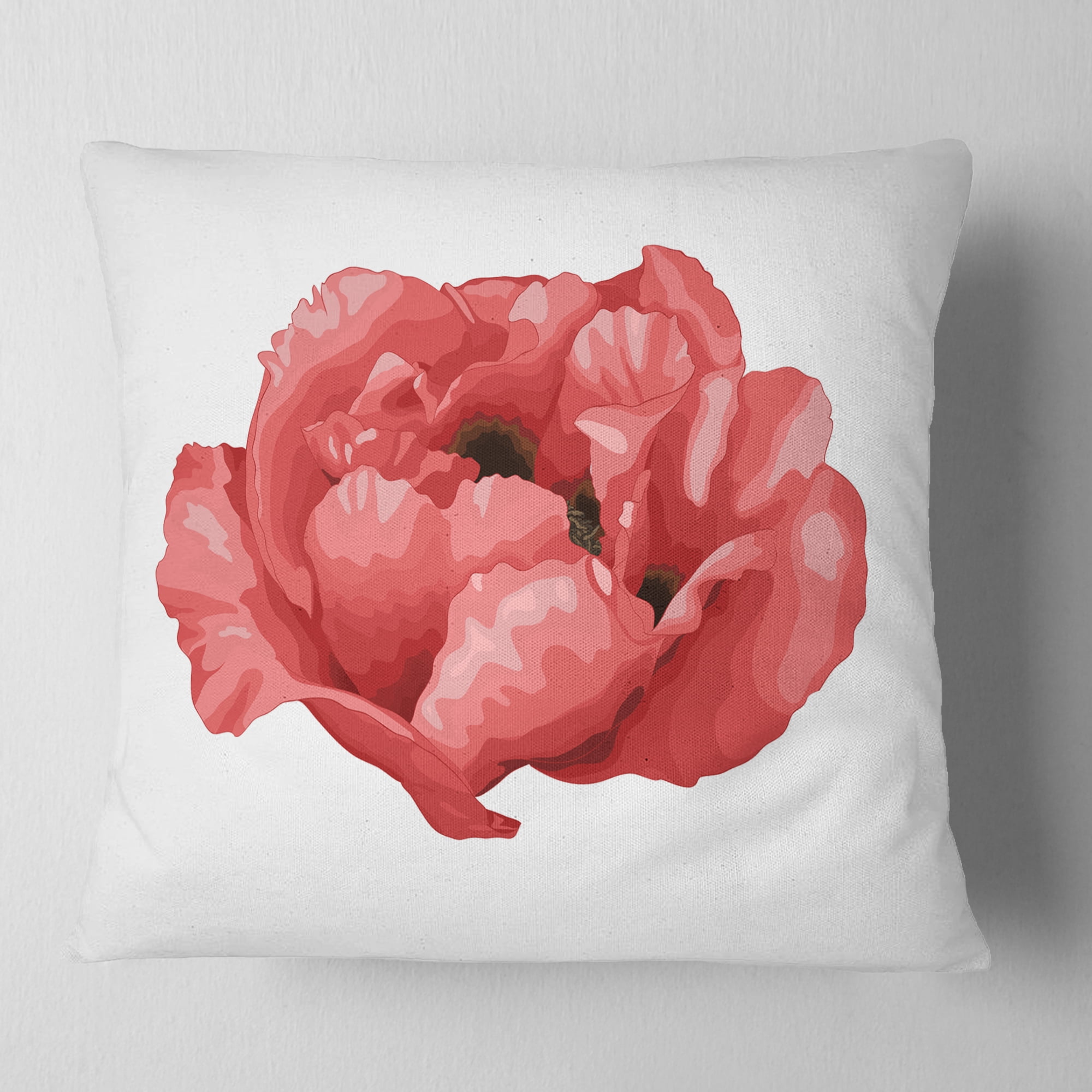 Designart Beautiful Plant Paeonia Arborea - Floral Throw Pillow - 16x16