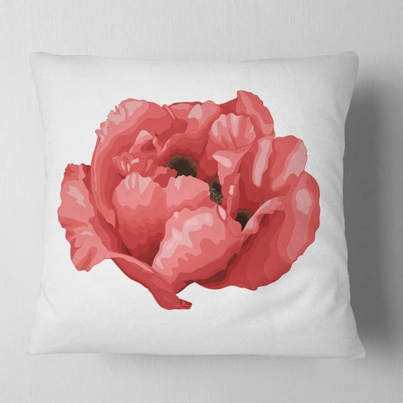 Designart Beautiful Plant Paeonia Arborea - Floral Throw Pillow - 16x16