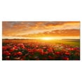thumbnail image 1 of Designart 'Beautiful Poppy Field at Sunset ' Oversized Abstract Canvas Art Print, 1 of 3