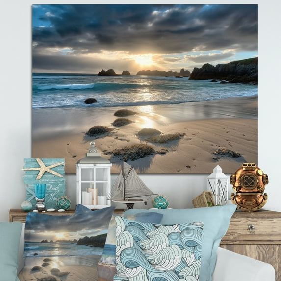 Designart "Beautiful Porthcothan Bay V" Modern Landscape Beach Wall Decor