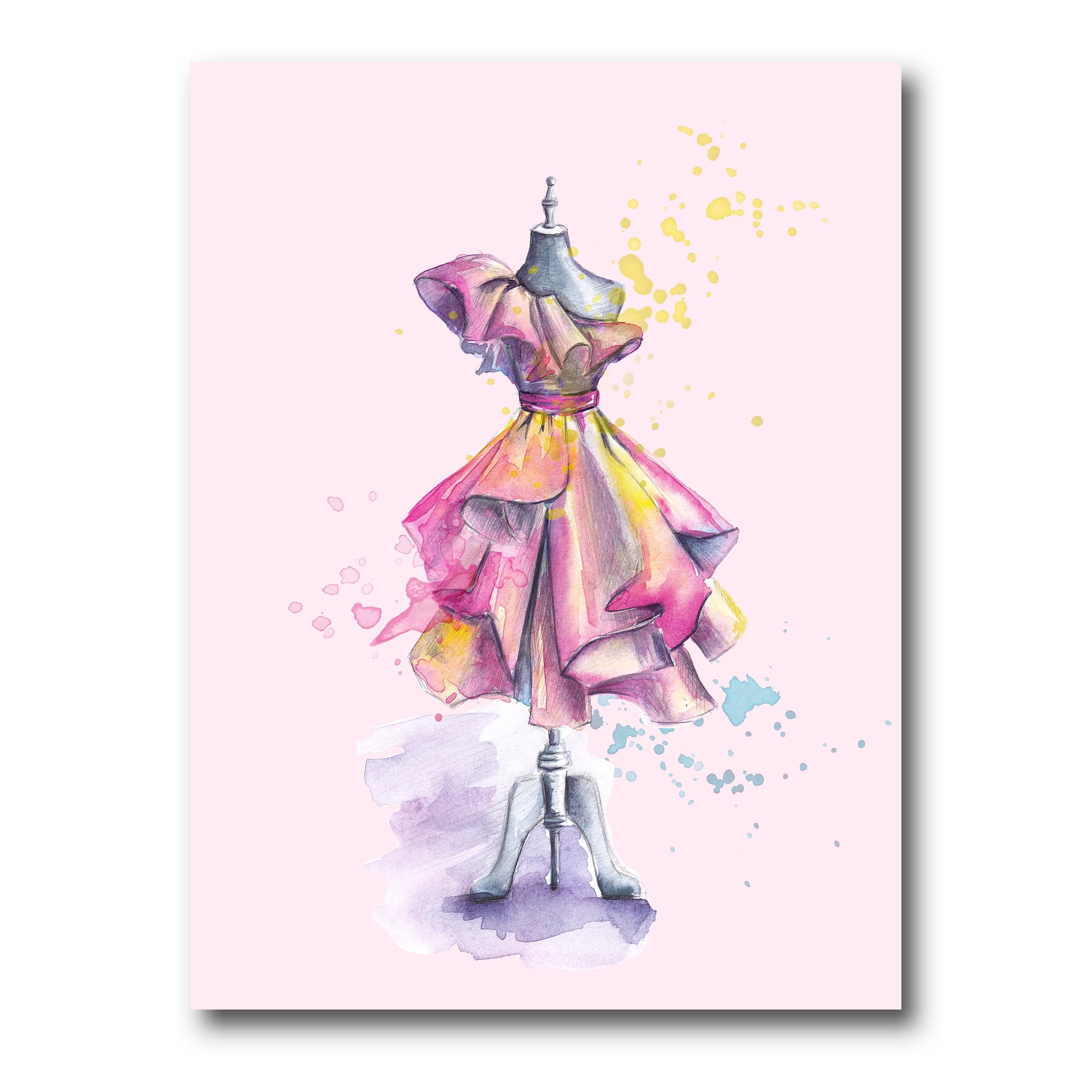 Designart ' Beautiful Purple Dress With Folds On Fashion Mannequin ' French Country Canvas Wall Art Print