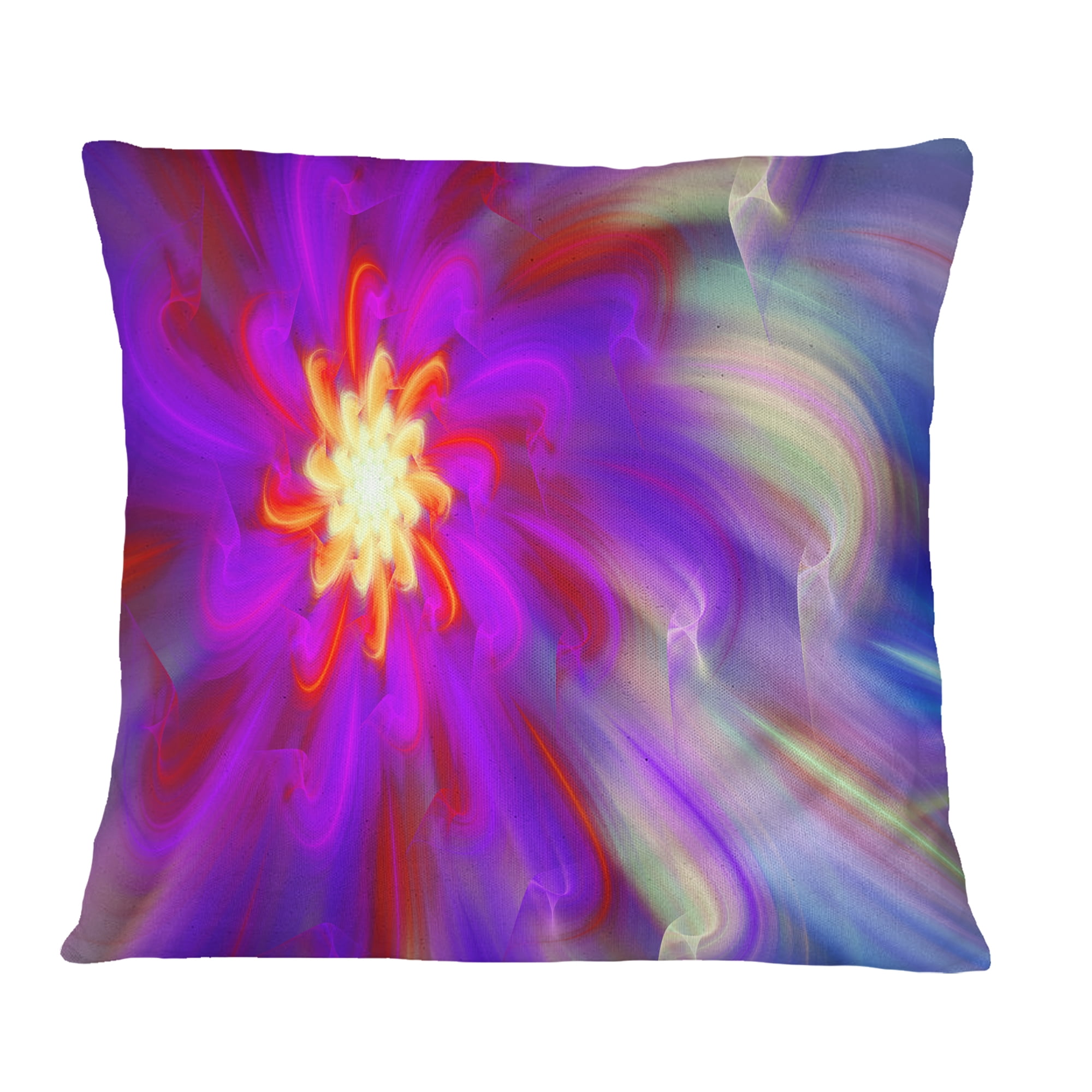Designart Beautiful Purple Flower Petals - Floral Throw Pillow - 18x18