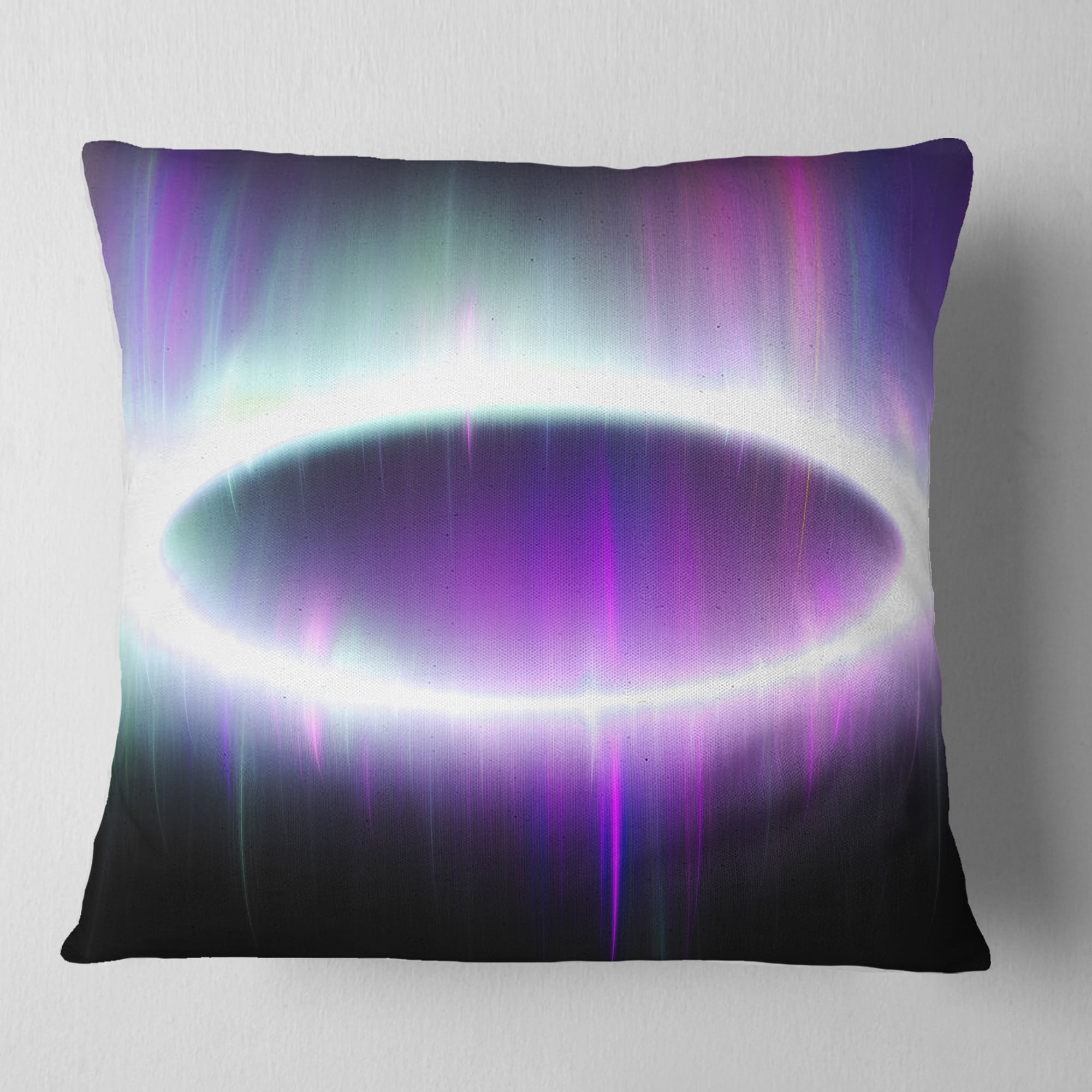 Designart Beautiful Purple Northern Lights - Abstract Throw Pillow - 18x18
