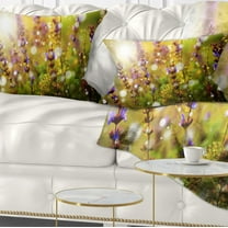 Designart Beautiful Purple Wild Flowers - Floral Throw Pillow - 12x20