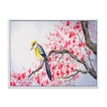 thumbnail image 1 of Designart 'Beautiful Red Bird Sitting On Flowering Branch II' Traditional Framed Canvas Wall Art Print, 1 of 5