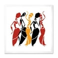 thumbnail image 1 of Designart 'Beautiful Red Black and Yellow Dancers Afro American Silhouettes' Modern Framed Art Print, 1 of 1