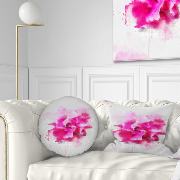 Designart Beautiful Red Flower with Color Splashes - Floral Throw Pillow - 12x20
