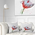 thumbnail image 1 of Designart Beautiful Red White Flower Sketch - Floral Throw Pillow - 18x18, 1 of 5