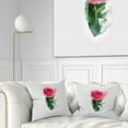 thumbnail image 1 of Designart Beautiful Rose with Leaves Drawing - Floral Throw Pillow - 18x18, 1 of 5