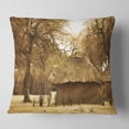 thumbnail image 1 of Designart Beautiful Rural African Huts - Landscape Printed Throw Pillow - 16x16, 1 of 4