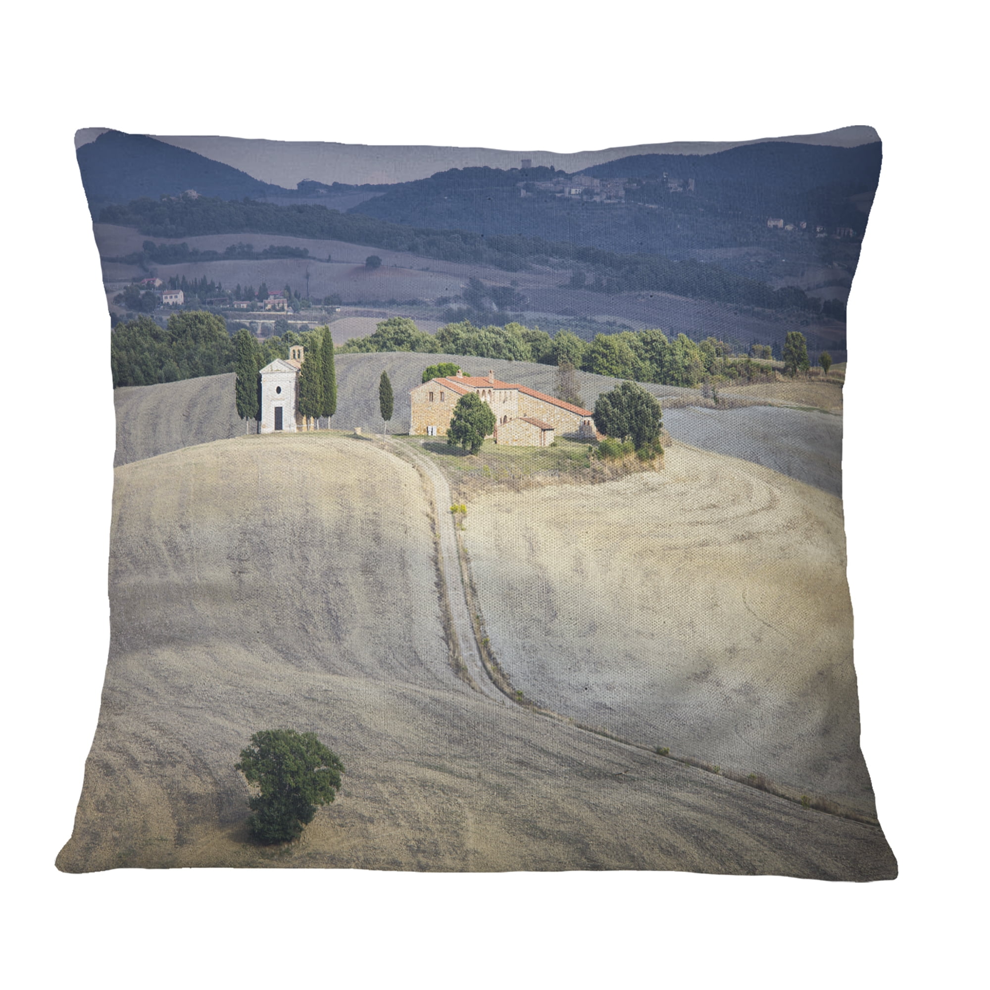 Designart Beautiful Sandy Landscape - Landscape Printed Throw Pillow - 16x16