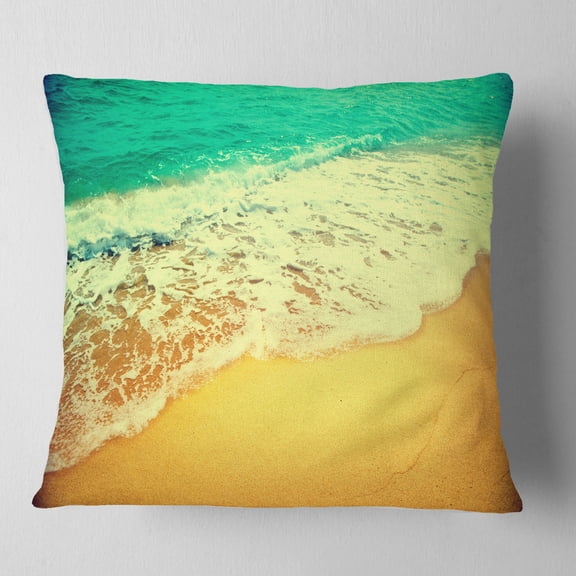 Designart Beautiful Sea Summer Background - Seashore Throw Pillow - 16x16