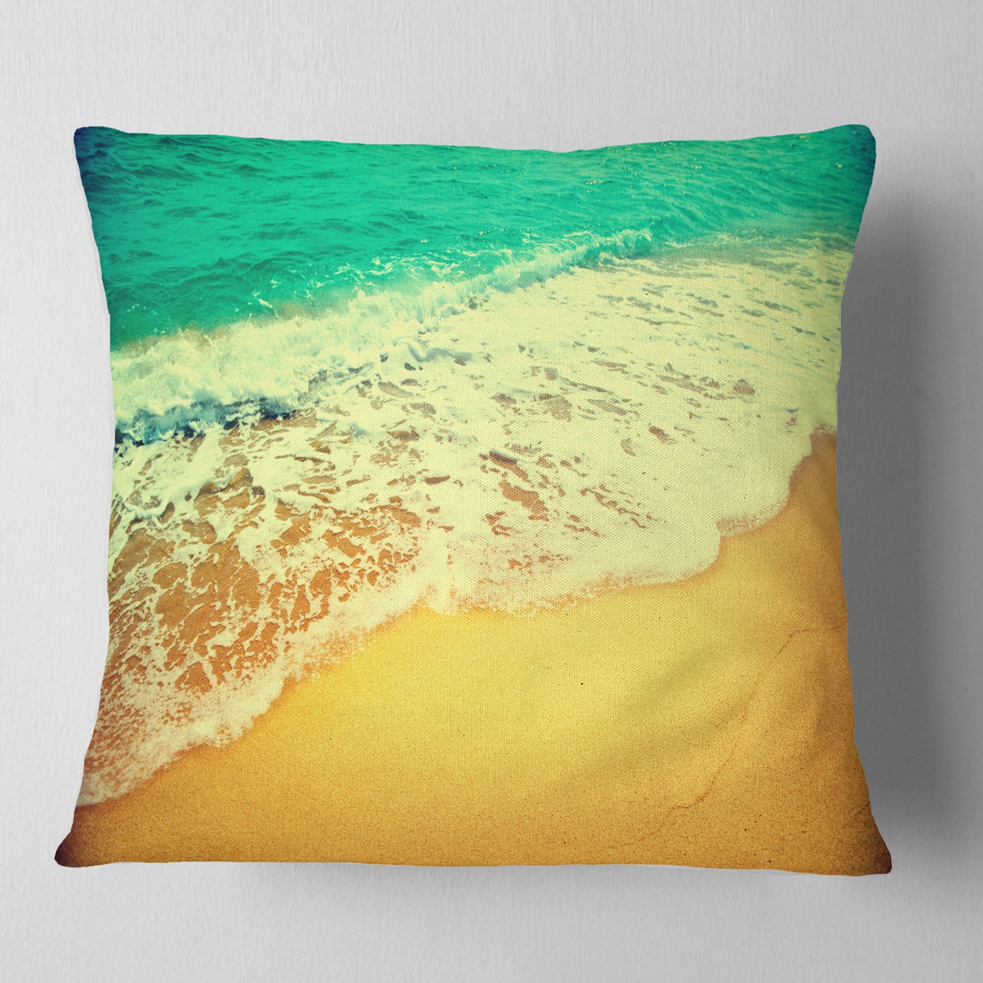 Designart Beautiful Sea Summer Background - Seashore Throw Pillow - 18x18