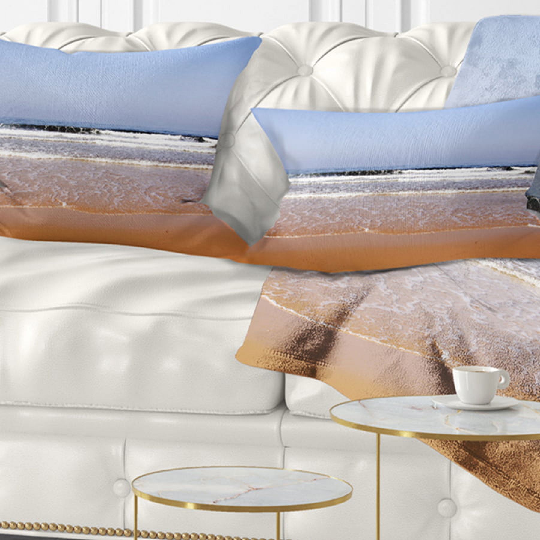 Designart Beautiful Sea and Beach Ashdod Israel - Seashore Throw Pillow - 12x20