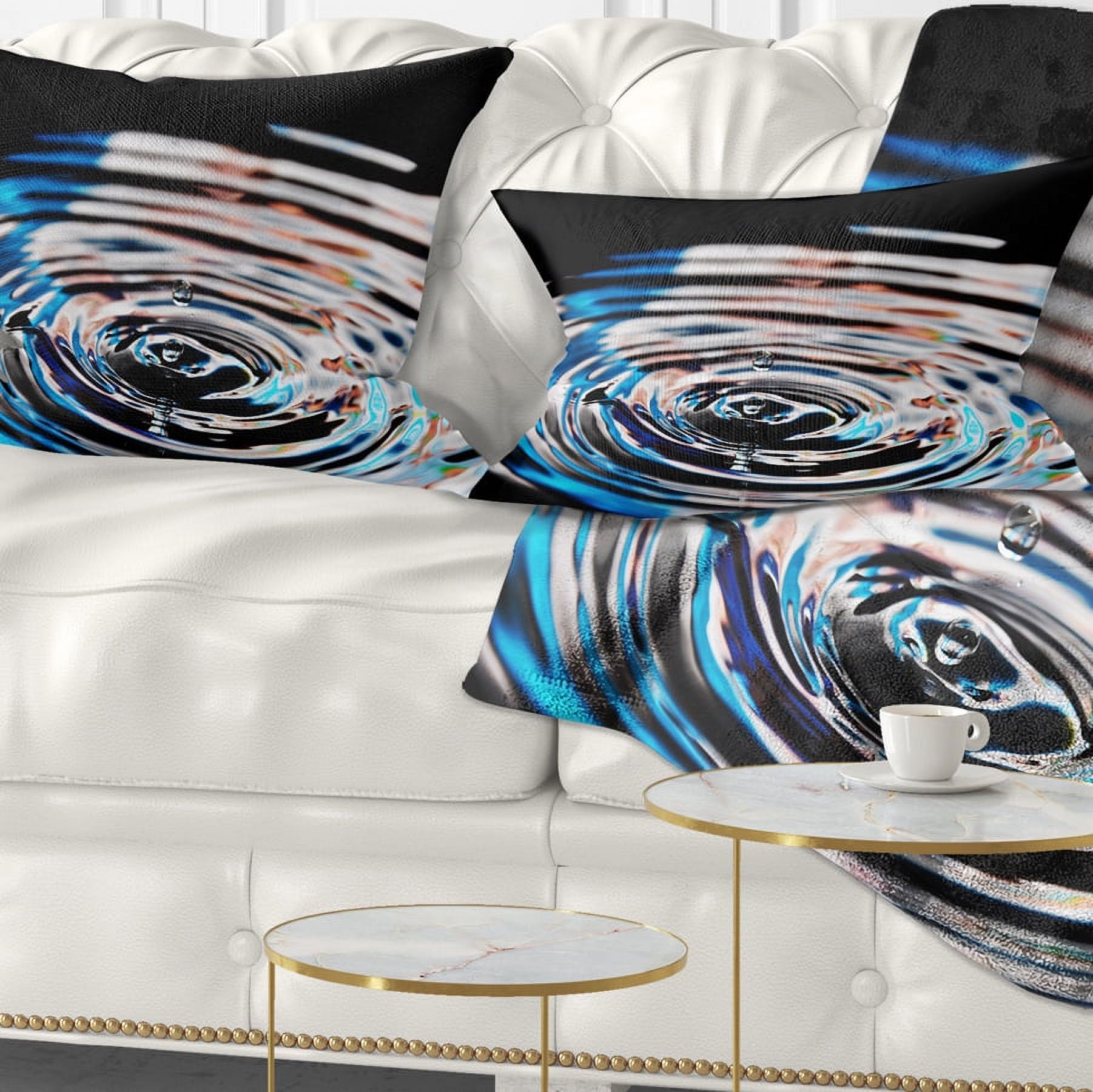 Designart Beautiful Splash of Purple Water - Abstract Throw Pillow - 12x20
