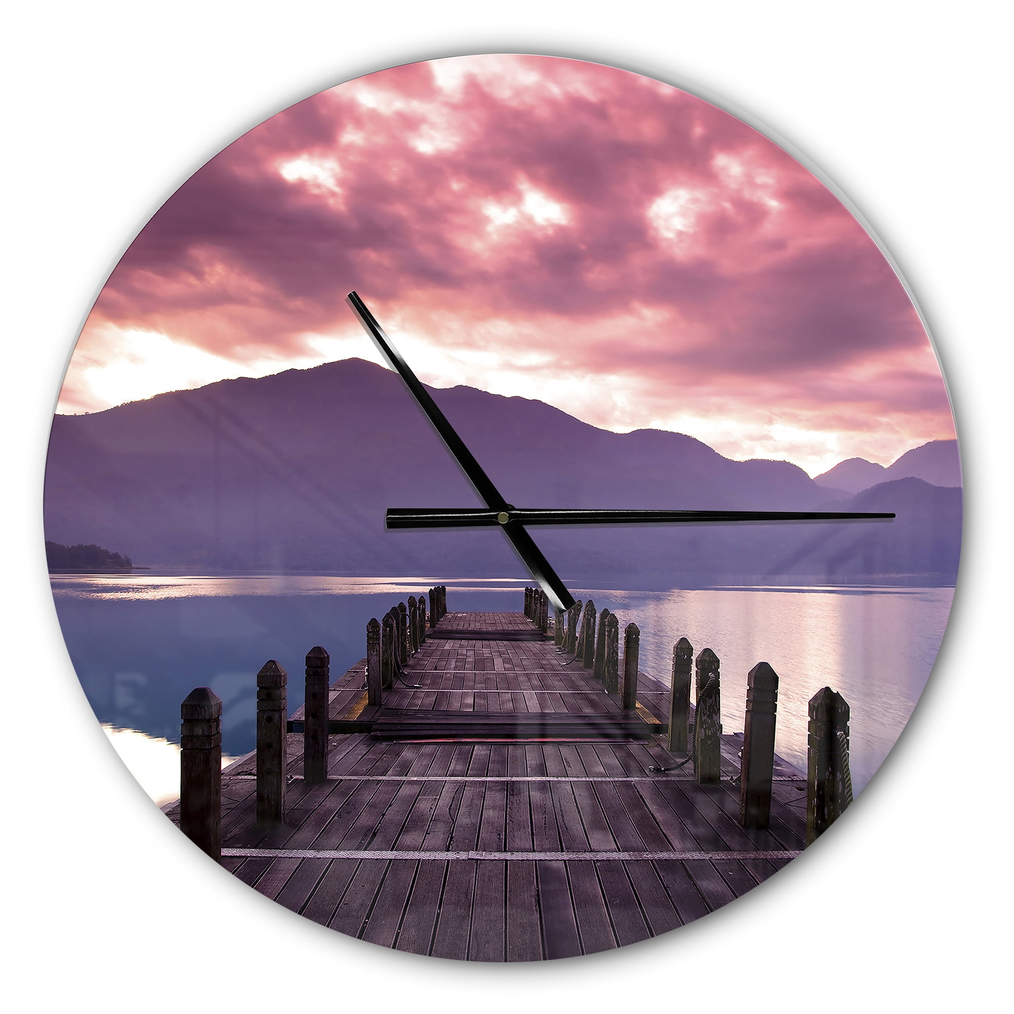 Designart 'Beautiful Spring Sea at Morning ' Modern Wall Clock