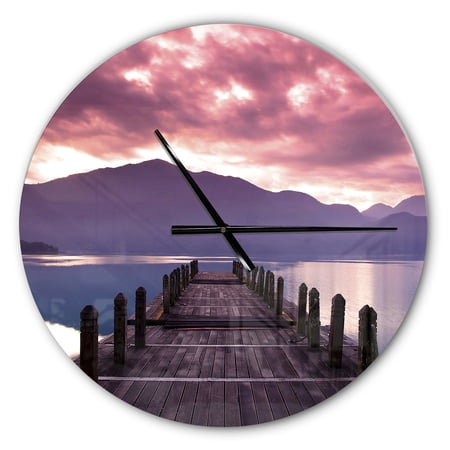 Designart 'Beautiful Spring Sea at Morning ' Modern Wall Clock