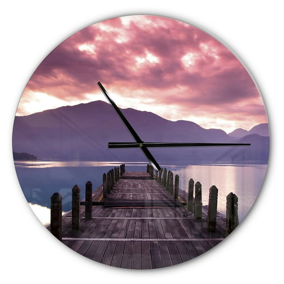 Designart 'Beautiful Spring Sea at Morning ' Modern Wall Clock