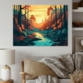 thumbnail image 1 of Designart "Beautiful Stream At Sunset III" Landscape Forest Wall Art For Bathroom, 1 of 5