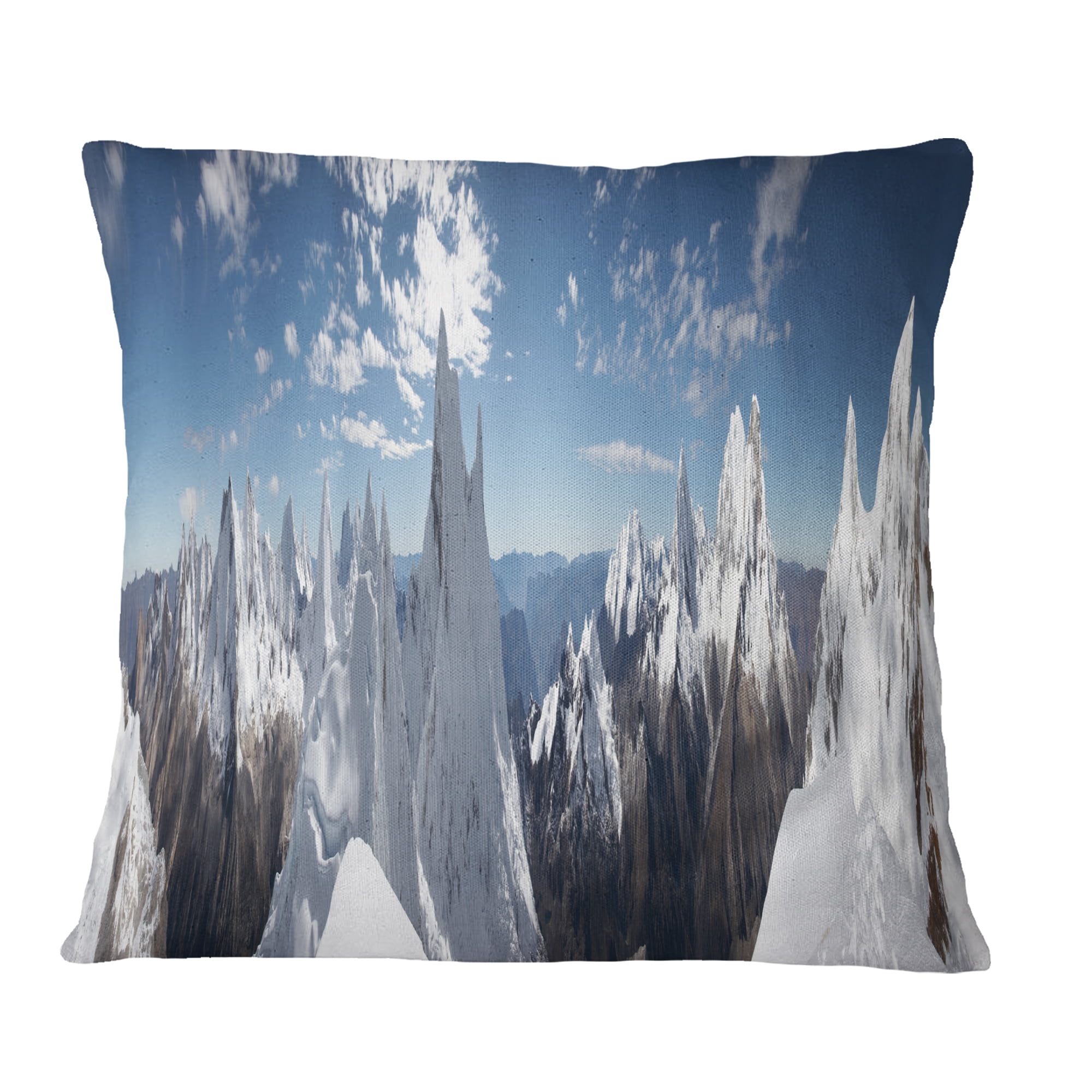Designart Beautiful Summit Panorama - Landscape Printed Throw Pillow - 18x18