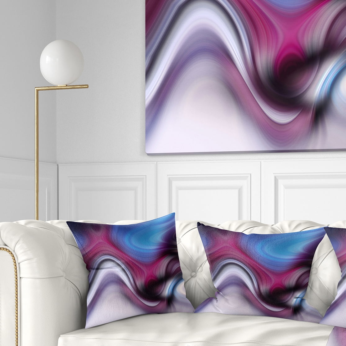 Designart Beautiful Texture of Blue Purple - Abstract Throw Pillow - 18x18