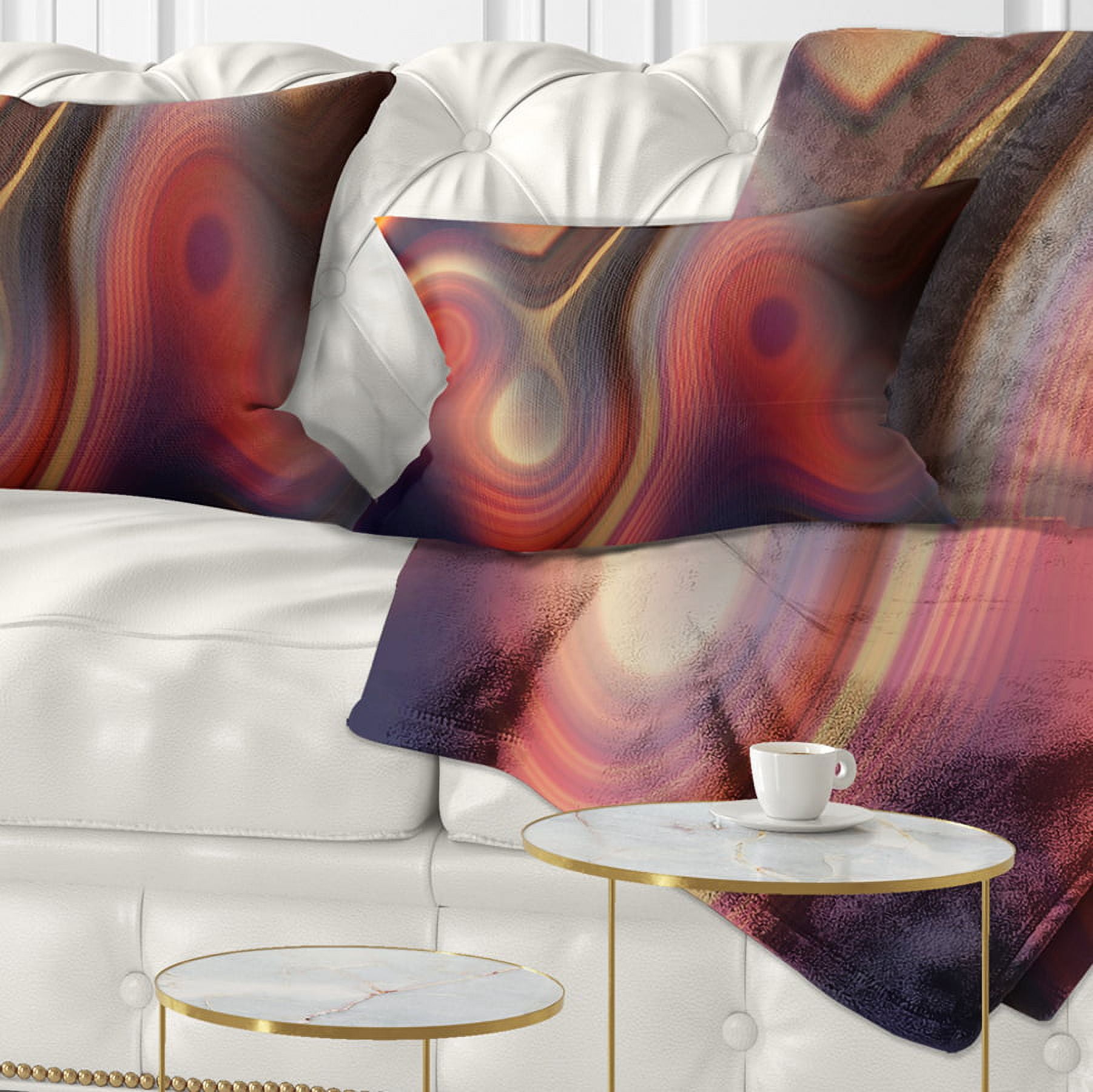 Designart Beautiful Texture of Colors - Abstract Throw Pillow - 12x20