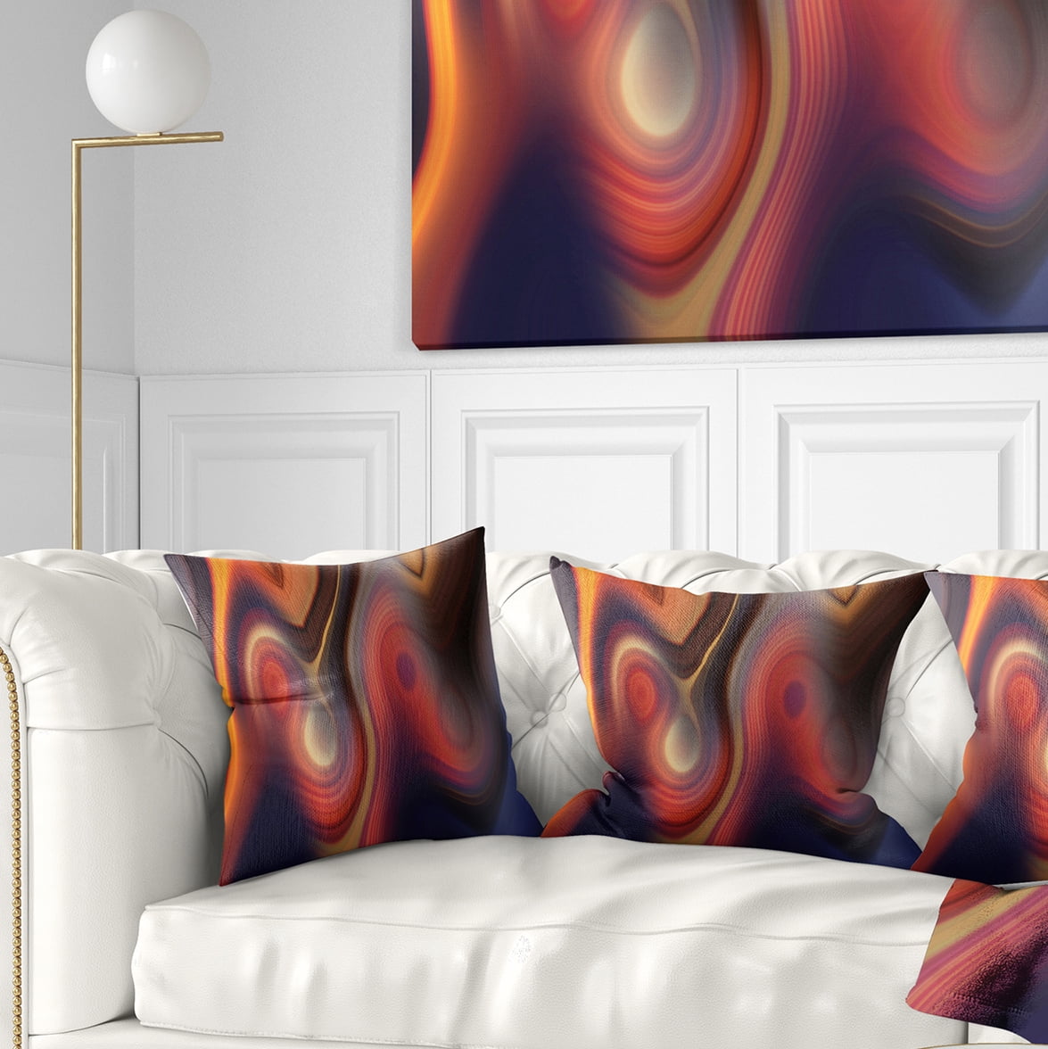 Designart Beautiful Texture of Colors - Abstract Throw Pillow - 16x16