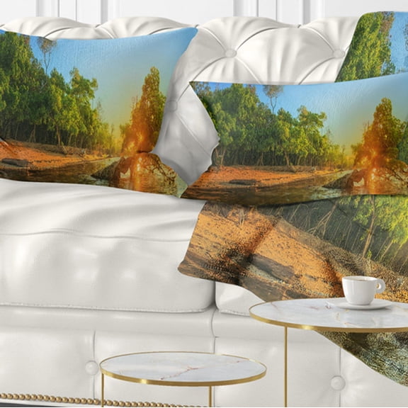 Designart Beautiful Thailand Tropical Beach - Landscape Wall Throw Pillow - 12x20