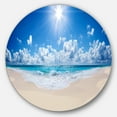 thumbnail image 1 of Designart 'Beautiful Tropical Beach Panorama' Disc Seashore Metal Circle Wall Art, 1 of 3