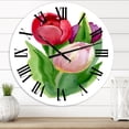 thumbnail image 1 of Designart 'Beautiful Tulip Flowers' Traditional Wall Clock, 1 of 1