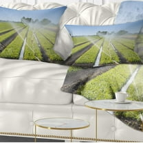 Designart Beautiful View of Crops Watering - Landscape Printed Throw Pillow - 12x20