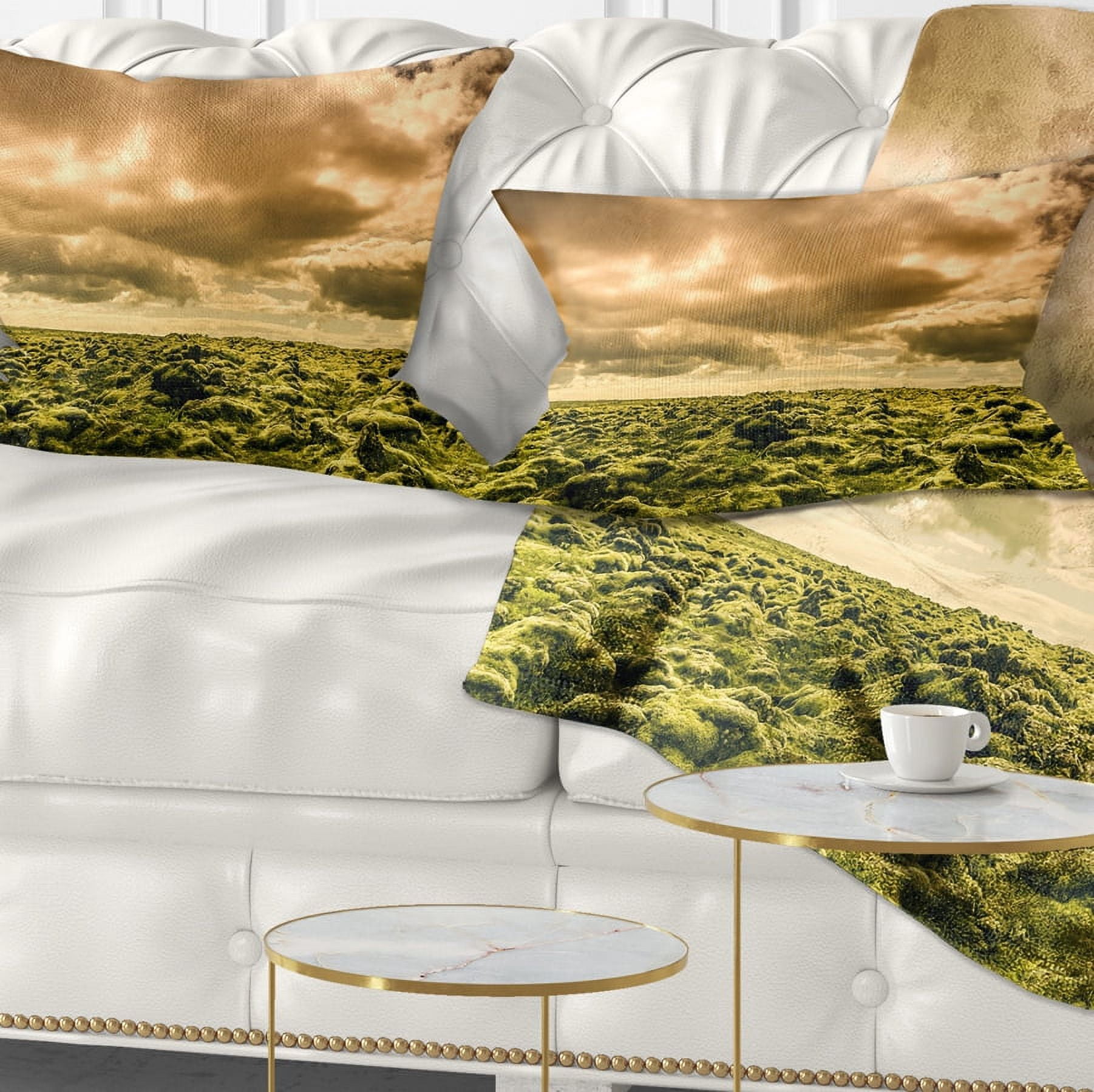 Designart Beautiful View of Sky and Moss - Landscape Printed Throw Pillow - 12x20