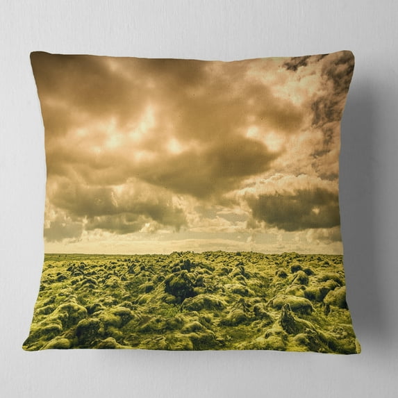 Designart Beautiful View of Sky and Moss - Landscape Printed Throw Pillow - 18x18