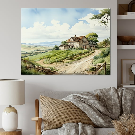 Designart "Beautiful Vineyard Panorama" Vineyard Wall Decor