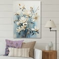 thumbnail image 1 of Designart "Beautiful White And Blue Magnolia Blooms II" Magnolias Wall Art Living Room, 1 of 7