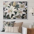 thumbnail image 1 of Designart "Beautiful White Lilies In Bloom I" Lilies Floater Framed Wall Art Living Room, 1 of 5