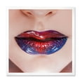thumbnail image 1 of Designart 'Beautiful Women Lips With Red and Blue Lipstick' Modern Framed Art Print, 1 of 4