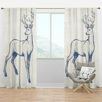 Designart 'Beautiful and Wild Deer X' Farmhouse Curtain Panel