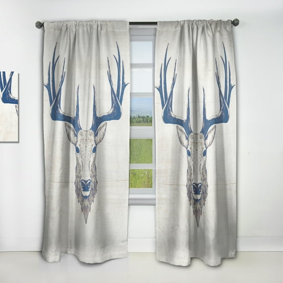 Designart 'Beautiful and Wild Deer XI' Farmhouse Curtain Panel