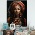 thumbnail image 1 of Designart "Beauty Adorned in Africa I" African Floater Framed Wall Art Living Room, 1 of 7